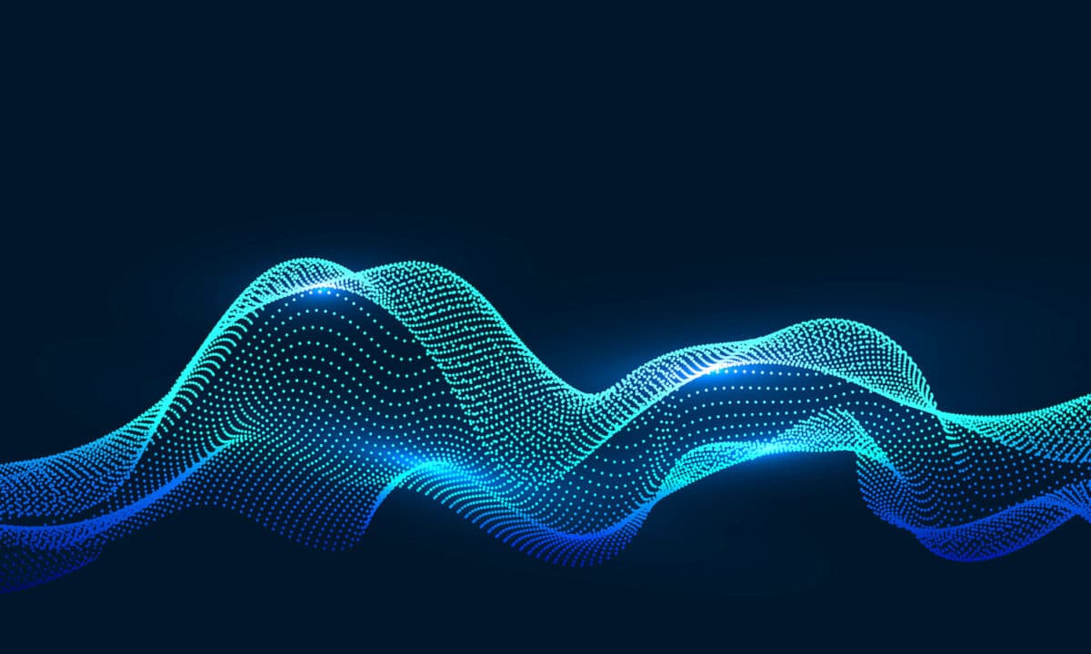 Abstrakte blaue Datenwelle