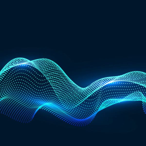 Abstrakte blaue Datenwelle