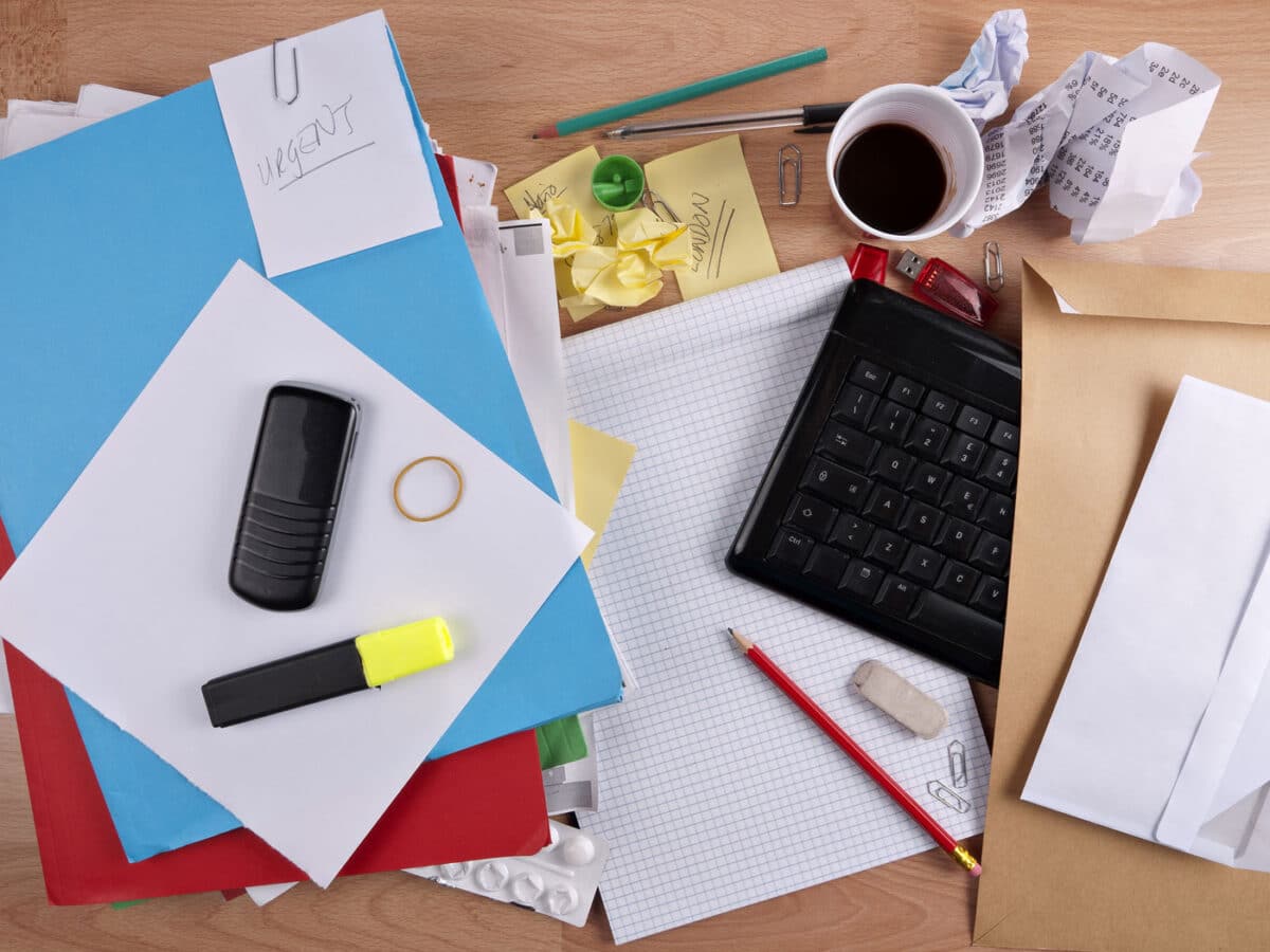 Unordnung am Arbeitsplatz