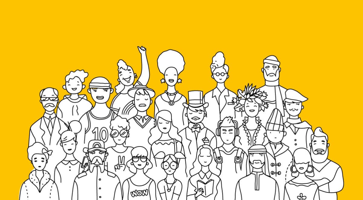 Illustrationen verschiedener Menschen