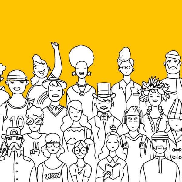 Illustrationen verschiedener Menschen