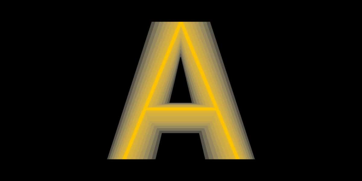 Variable Fonts - Buchstabe A mit verschwommenen Konturen