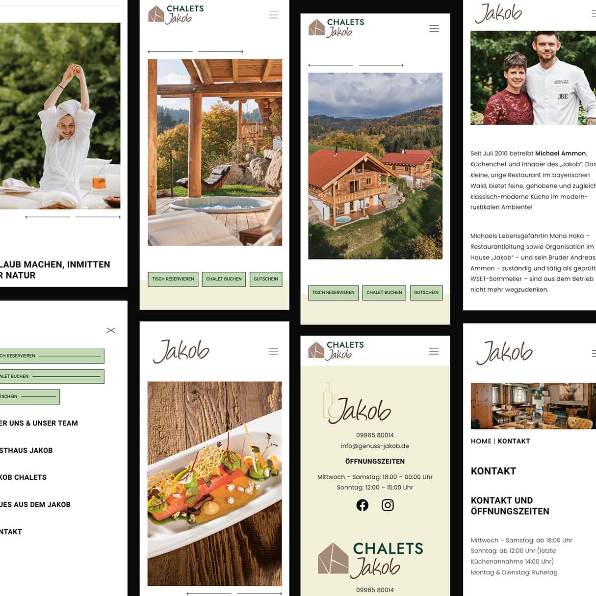 Mobile Version des Webdesigns für Gasthof Jakob